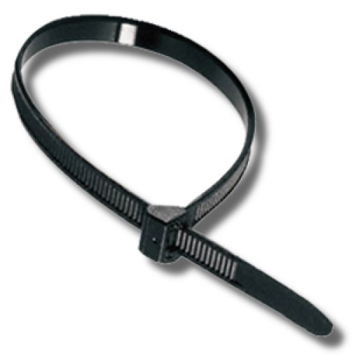 Хомут-стяжка кабельная нейлоновая 200x2,5 мм, черная (уп 100 шт) (07-0201-4)