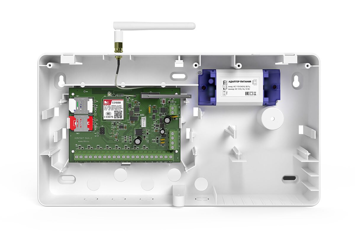 Контакт GSM-5A v.2 с внешней антенной в корпусе под АКБ 1,2 Ач